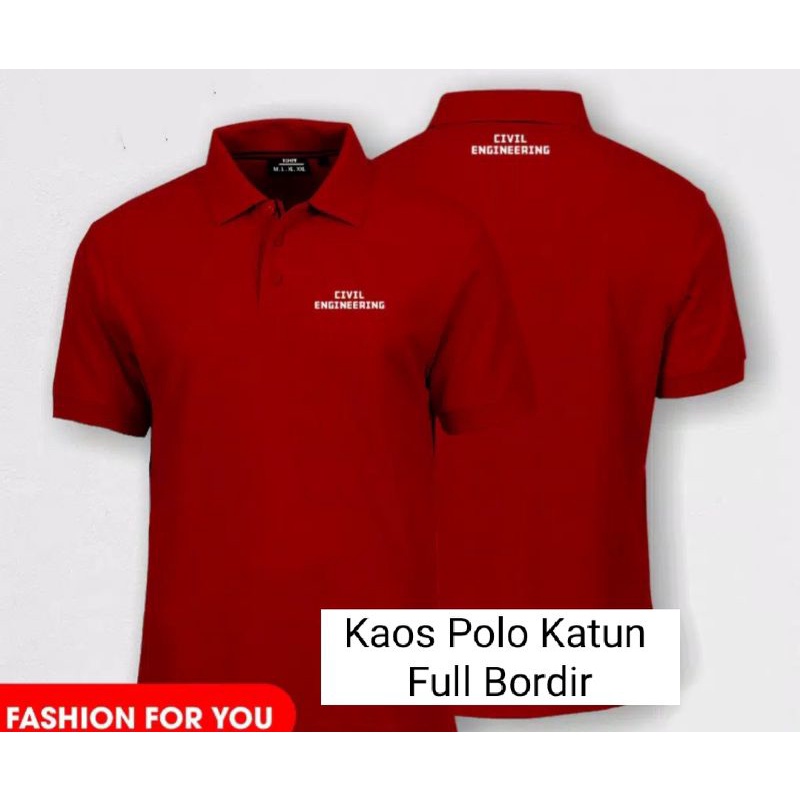 Kaos CIVIL ENGINEERING Kaos Kerah Civil Engineering Kaos Polo Shirt Full Bordir.