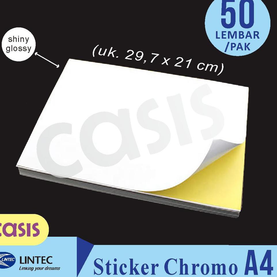 

READY ! stiker chromo glossy A4 isi 50 lbr - lintec - CASIS