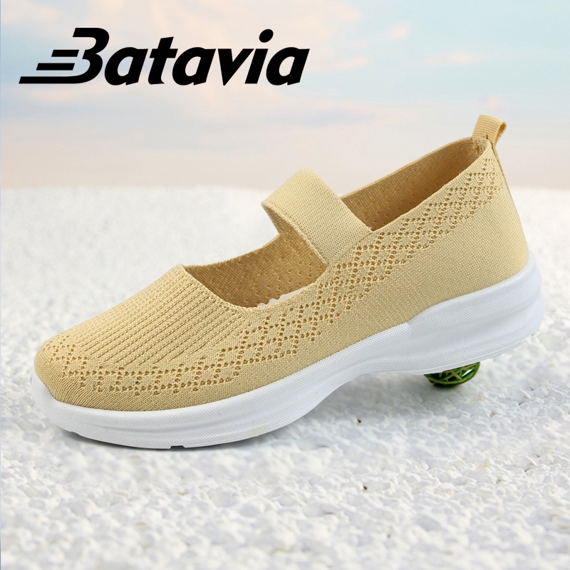 （COD）Batavia new fashion bernapas sepatu murah sepatu wanita sepatu permium sepatu flat rajut sepatu ibu A162 A166