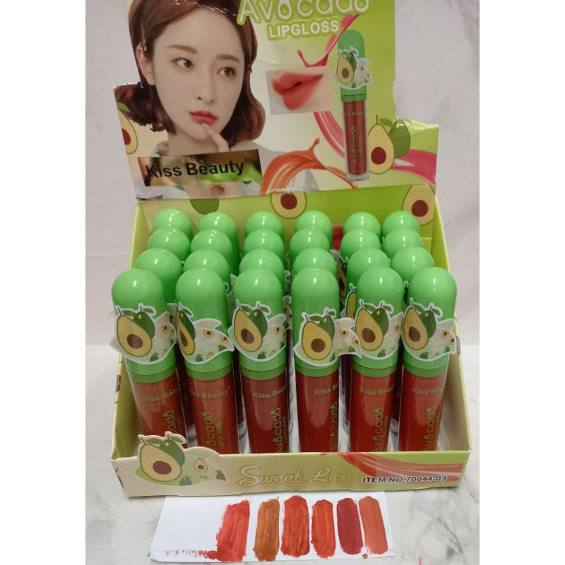 [6PCS ] LIP GLOSS KISS BEAUTY AVOCADO NO.