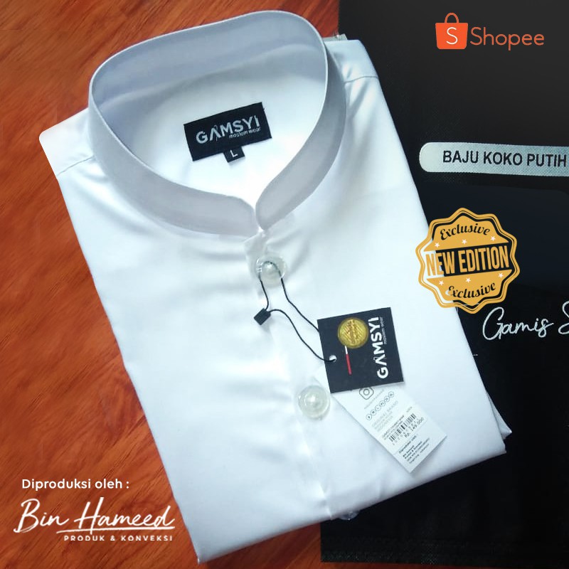 JAENA BAJU KOKO PUTIH POLOS, KOKO HABAIB, KOKO PUTIH LENGAN PANJANG/KOKO GAMSYI