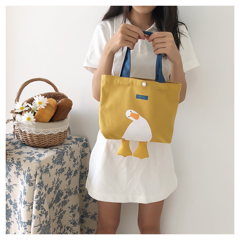 TC-98 tas tote bahu shoulder bag wanita canvas kanvas bebek daisy kampus import korea jepang