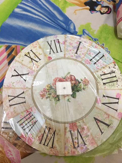 184 Jam Dinding Unik Shabby Bunga Perlengkapan Wall Decor Rumah