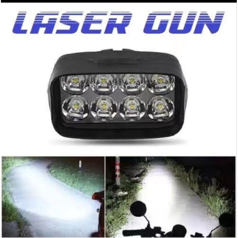 Lampu tembak sorot led cwl cree 8 mata diam/standby terang 1000LM motor mobil UTV ATV skuter