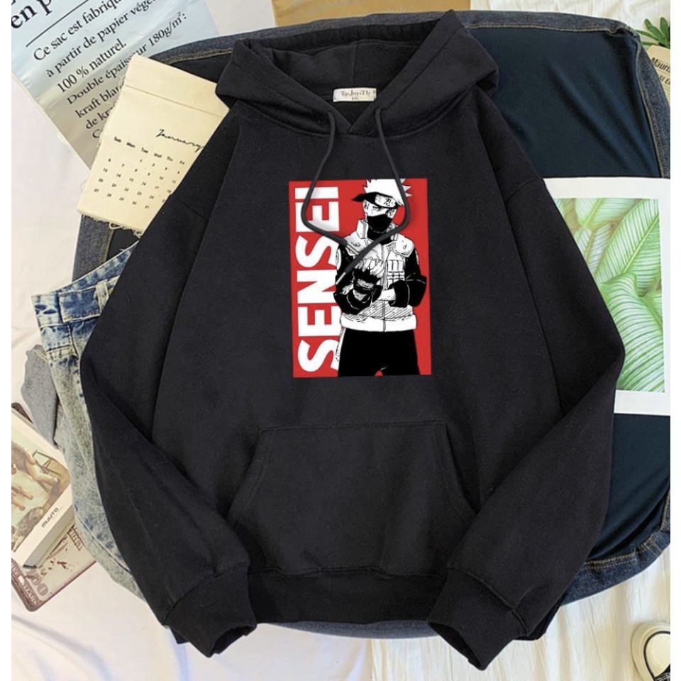 Sweater Hoodie Anime SENSEI KAKASHI II SENSEI KAKASI ANIME Jumper Hoodie II Sweter Oblong Topi Sz M - XL ( Pria &amp; Wanita / Anak &amp; Dewasa )