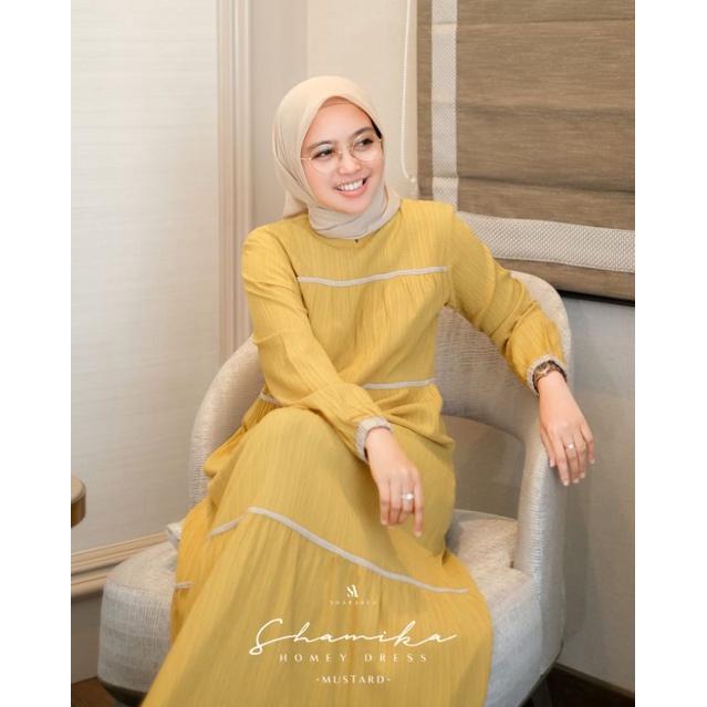Baju Gamis Syari Wanita Perempuan Shamika Homey Dress By Shararea