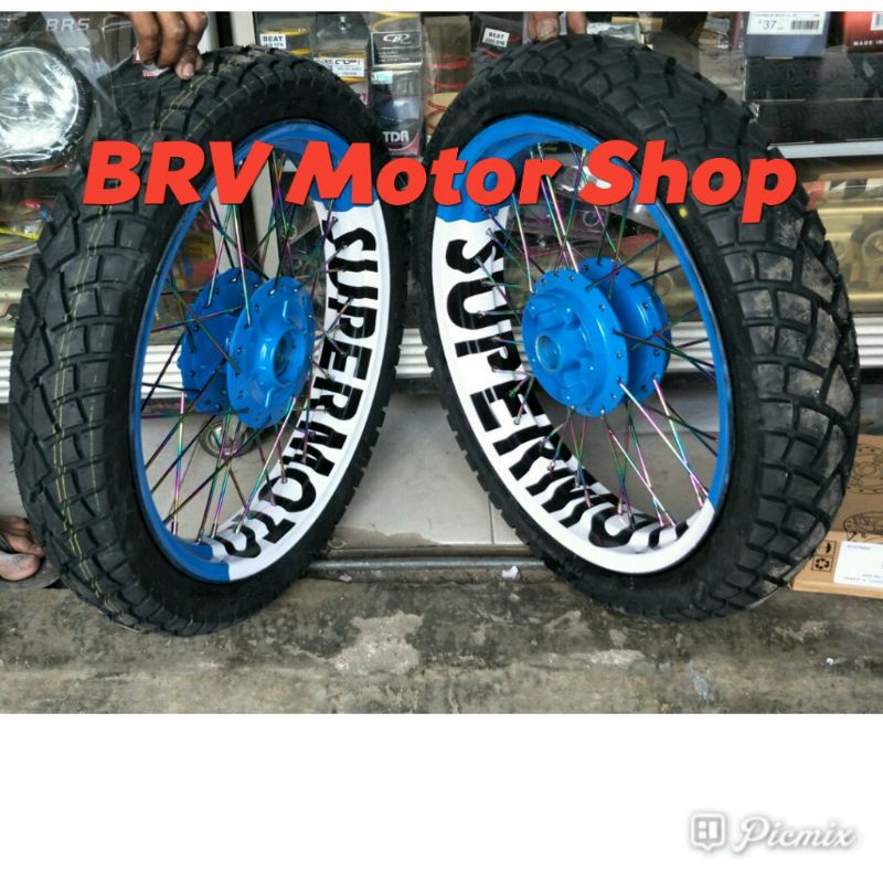 SEPAKET VELG JARI VIXION NEW - VIXION OLD UKURAN 250-300-17 FULL SET LENGKAP BAN