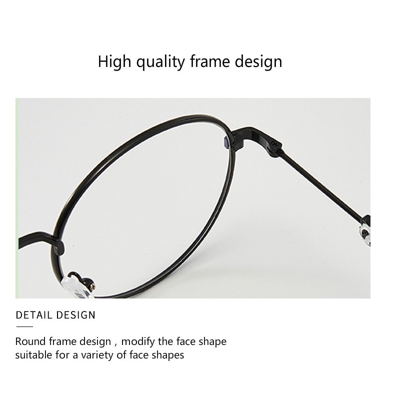 Computer Anti Radiation Eyeglasses Round Shape with Panda Shape Replacement Lenses