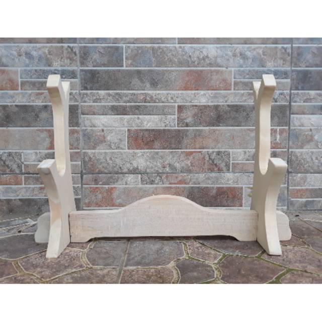 Dudukan pedang runcing 2 tahap meja - stand pedang - kake katana