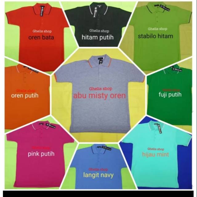 Kaos Polo shirt. Kaos wangki full katun ginova