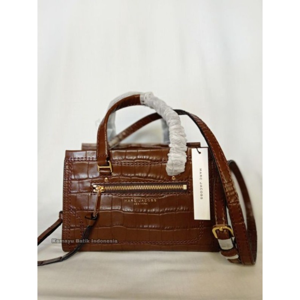 Marc Jacobs Mini Cruiser Croc Dark Brown Crossbody Bag