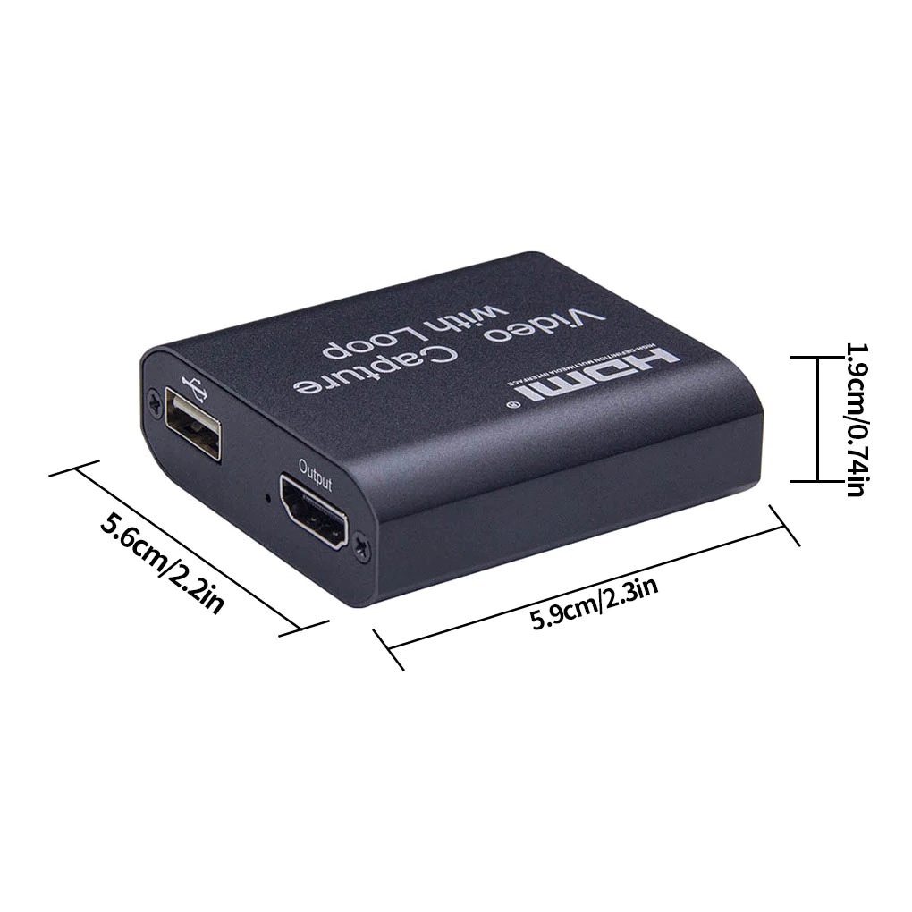 ALLOYSEED HDMI Video Capture Card Adapter Grabber Record Box USB 2.0 4K - MS119 - Black