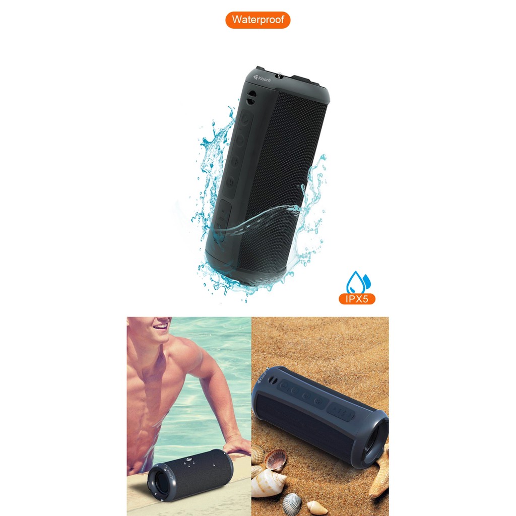 Speaker Bluetooth Kisonli Q5S Waterproof IPX5 Super Bass TWS - ACS