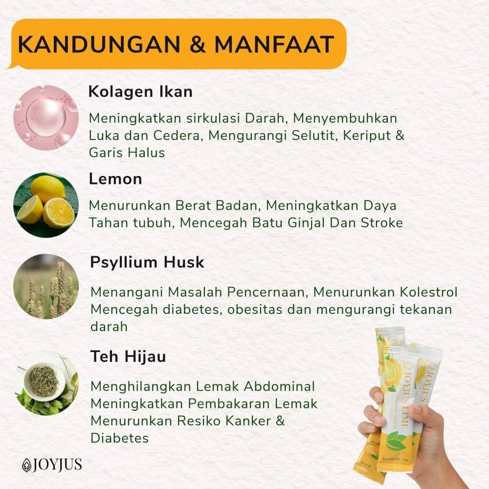 JOYJUS Slim Fiber 1 Sachet Joy jus Slimming Minuman Detox BPOM HALAL