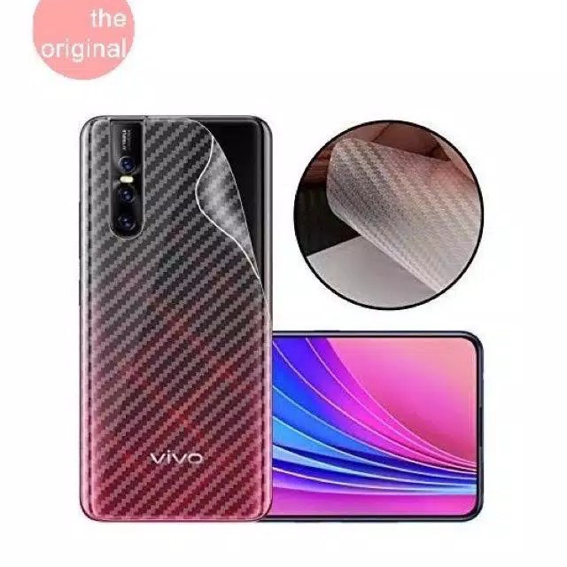 GarSkin Carbon Sticker Vivo Y12 /Y15/Y17 Back Screen Protector Transparant