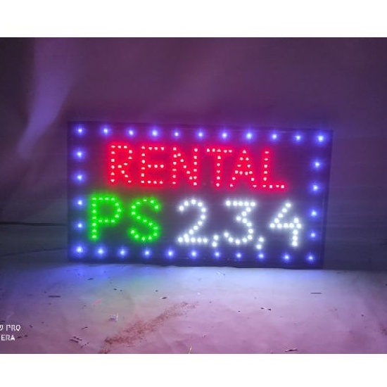 lampu tulisan led RENTAL PS 2 3 4 new