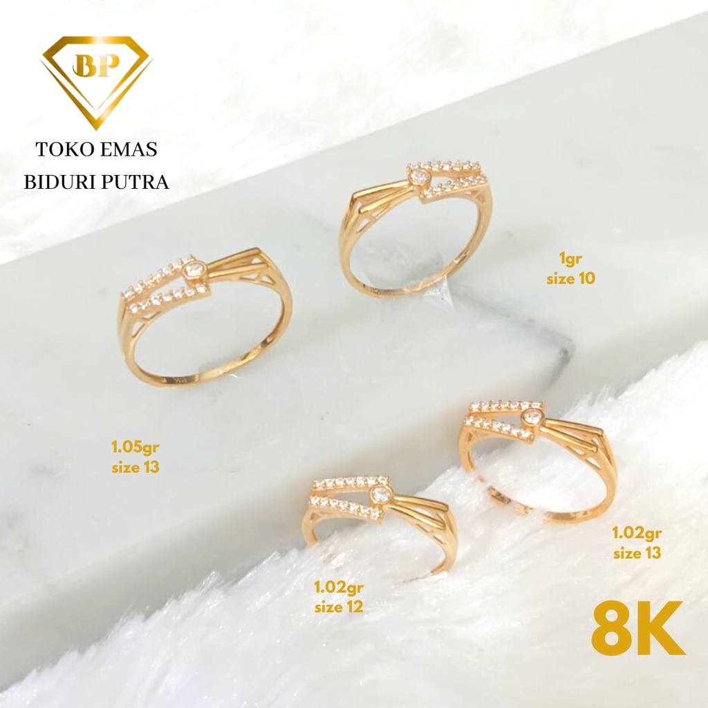 CINCIN SOLITAIRE PERMATA PERHIASAN EMAS ASLI KADAR 8K MODEL TERBARU toko emas biduri putra