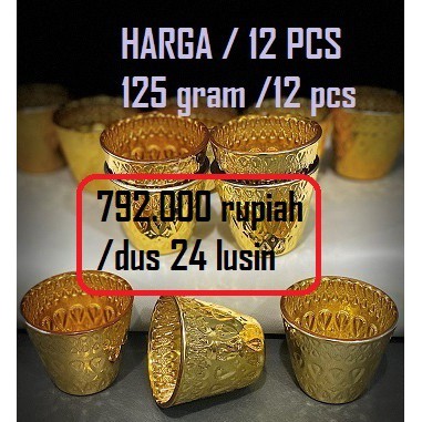 

Gelas Cucing Air Zam Zam Oleh Oleh Haji Motif bunga 12 pcs