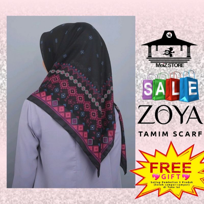Zoya Tamim Jilbab Hijab Scraf Kerudung Krudung Krudungan Kerudungan Motif Segi Empat Segiempat Segi 