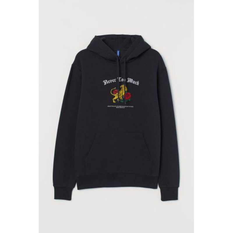 Hoodie H&M Never Too Much Black
