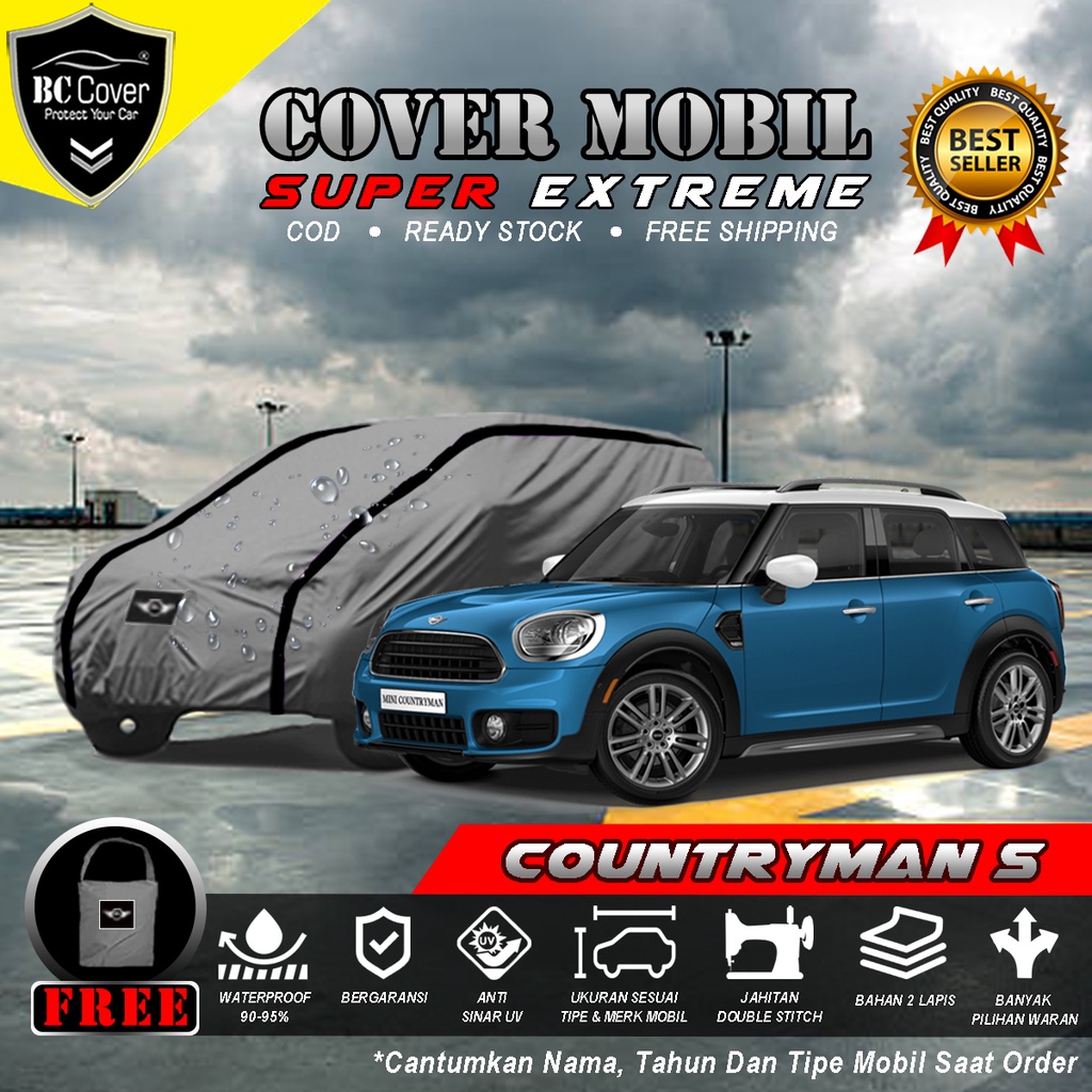 Body Cover Mobil Mini Cooper Countryman Outdoor Waterproof / Sarung Mobil Mini Cooper Countryman S Waterproof / Selimut Tutup Mini Cooper Countryman Penutup Mantol Kerudung Mantel Mobil Countryman Waterproof Outdoor Anti Air