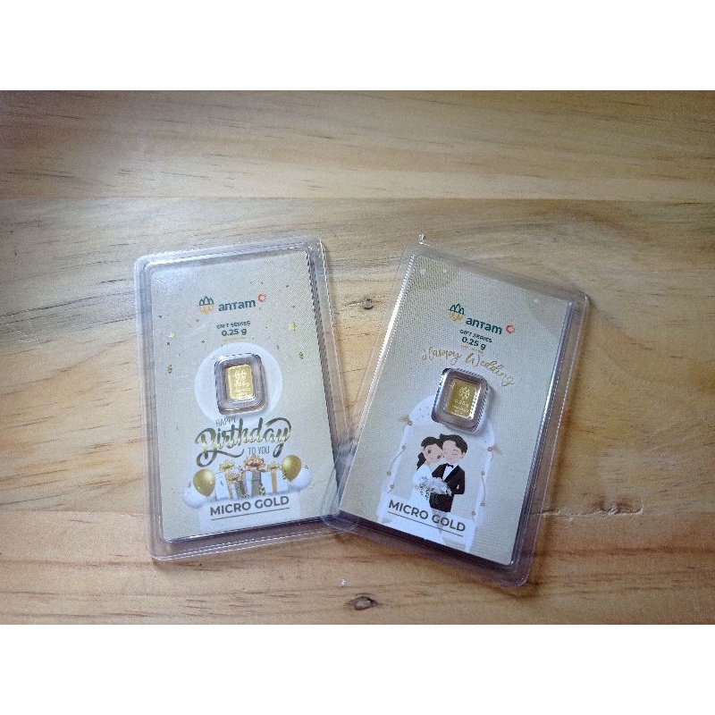 Emas Antam Micro Gold Gift Series Happy Birthday 0,25 gr