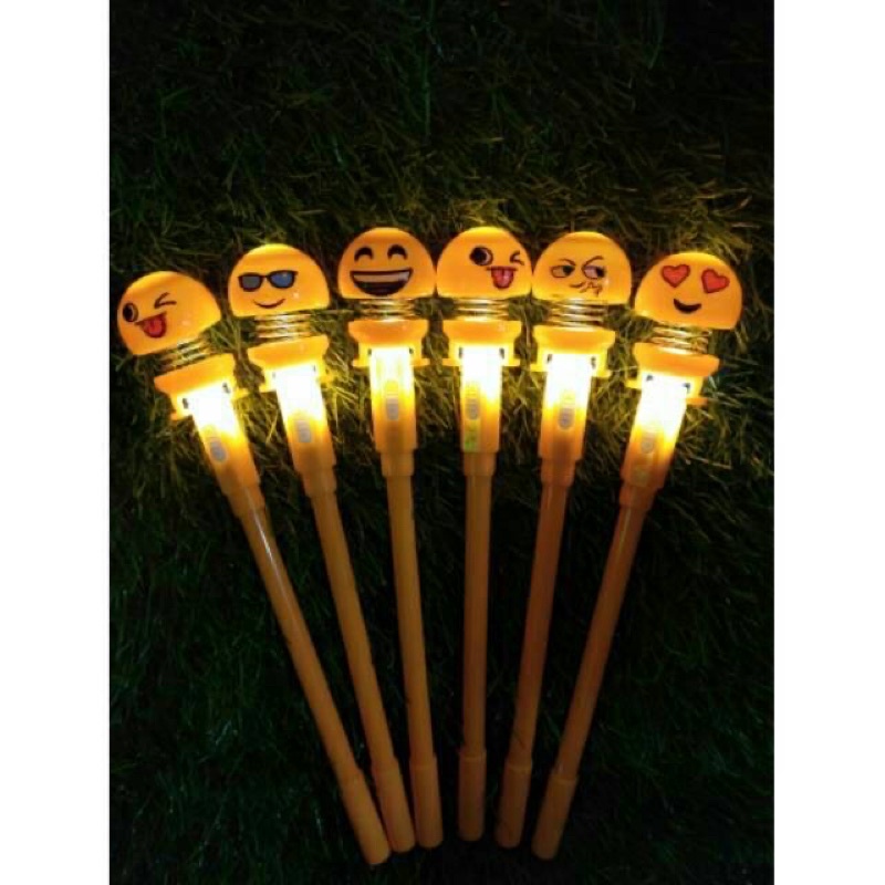 

Sale!! Pulpen gel Lampu / pen gel / bolpen spiderman/ emoticon / doraemon / mickey / smile 1 lusin isi 12pcs