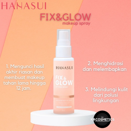 Hanasui Fix &amp; Glow Setting Spray pengawet makeup 60 ml