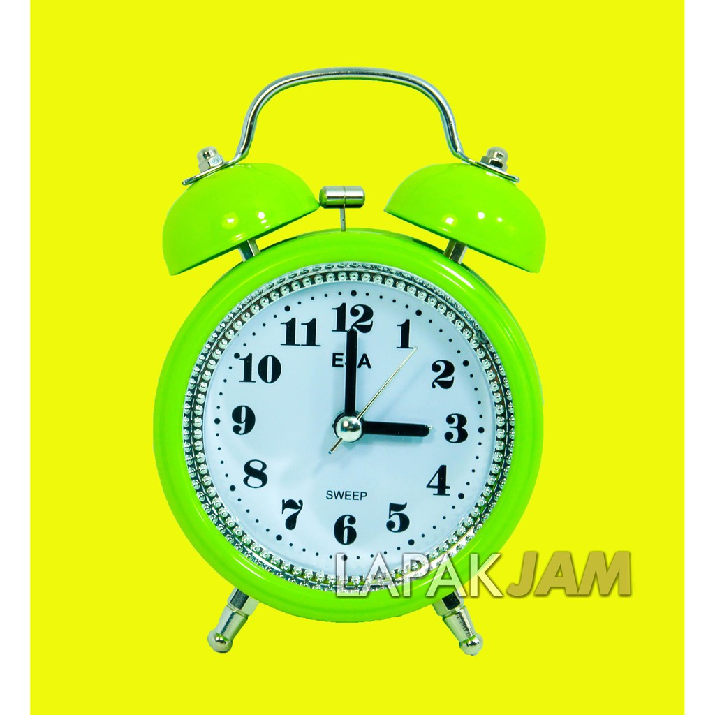 Jam Weker Lampu Bulat Polos Alarm Clock MurahSweep Movement ESA 2832