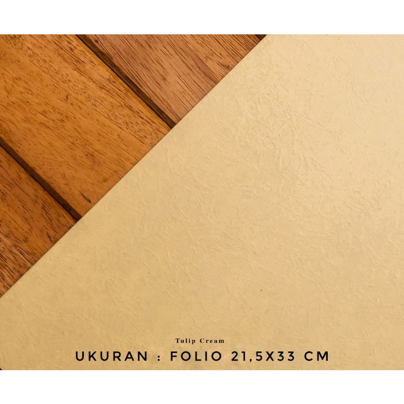 

kertas tulip cream ukuran folio / F4 (21,5x33cm)