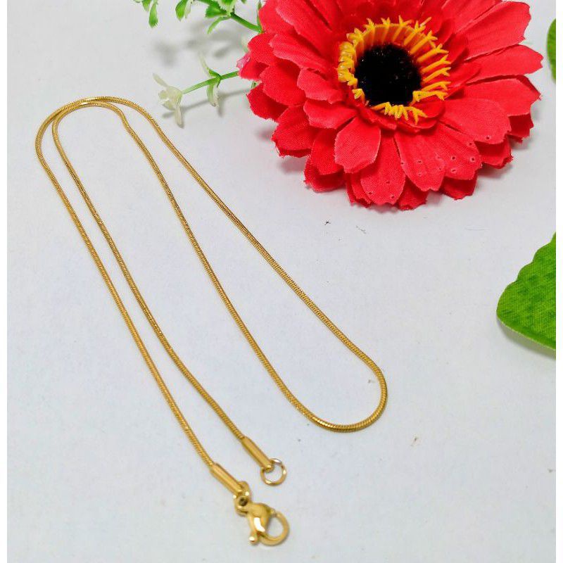 KALUNG TITANIUM BULAT KECIL 1.2MM 0.9MM WARNA GOLD STAINLESS STEEL - KALUNG TITANIUM KECIL 1.2MM 0.9MM MODEL BULAT WARNA GOLD STAINLESS STEEL