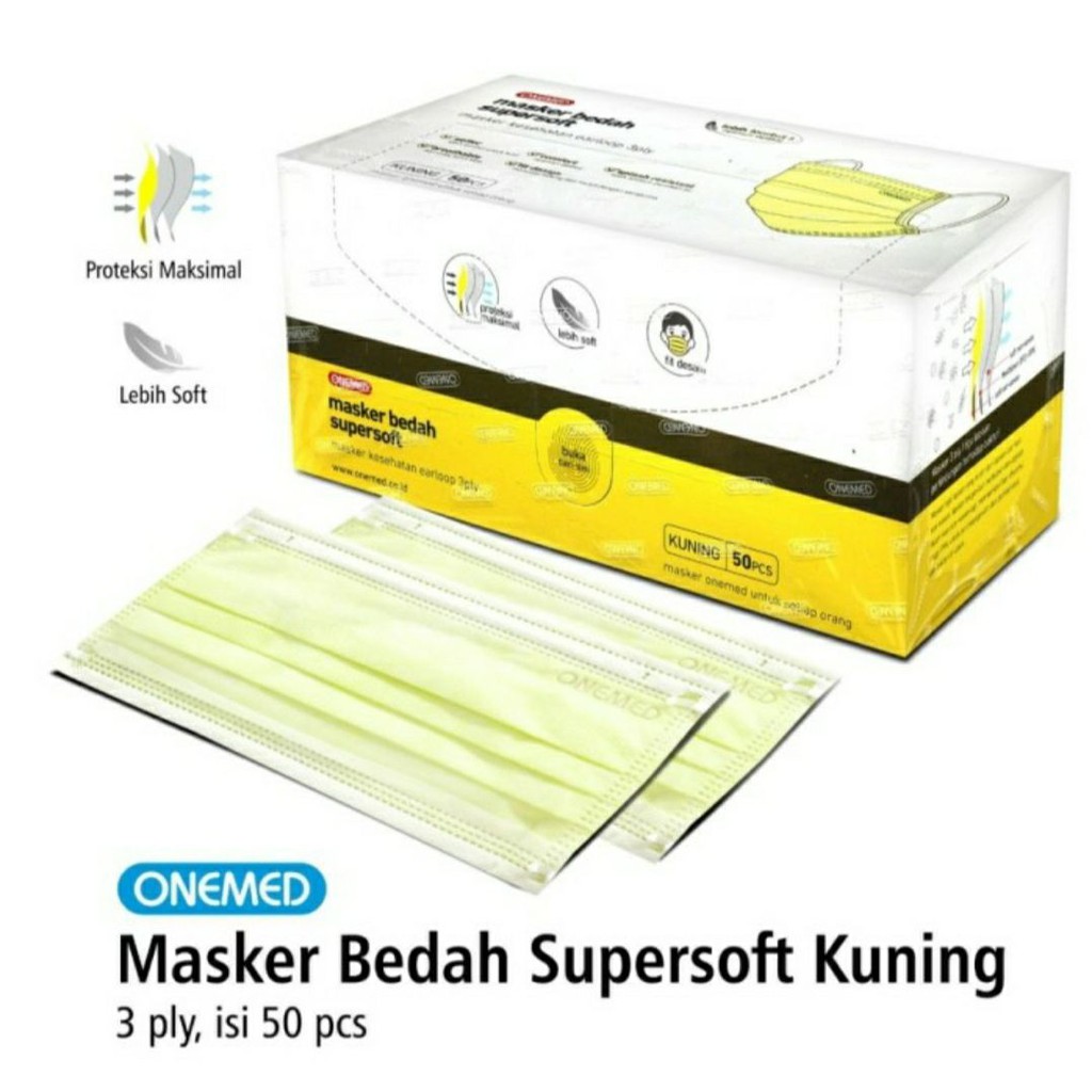 Masker Super Soft Onemed Kuning Masker Supersoft Kuning