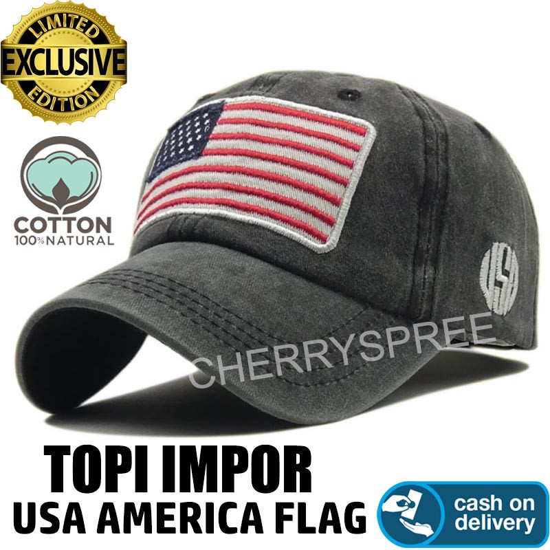 Topi USA AMERICA DREAM TEAM Embroidery Flag Bendera US Warna Military Tactical Army Topi Pria Hat