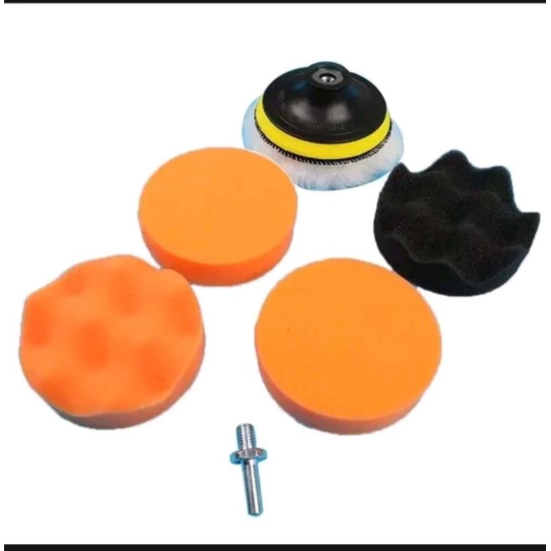 Busa spon woll poles pad velcro plus adaptor mesin bor gerinda 3inch aksessoris mobil motor surabaya