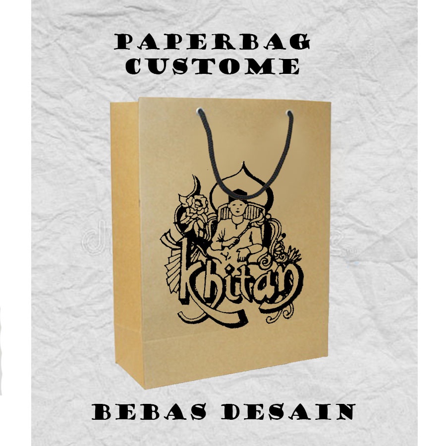 Jual Sablon Khitan Sunat Paper Bag Coklat Kado Mini Custom X X Cm