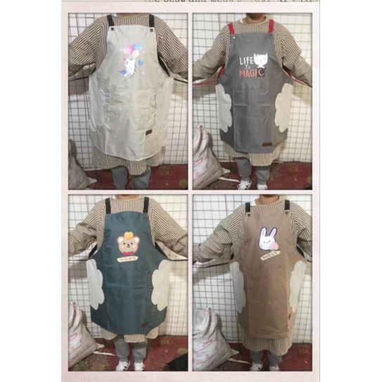 Apron masak celemek premium waterproof + sisi lap tangan