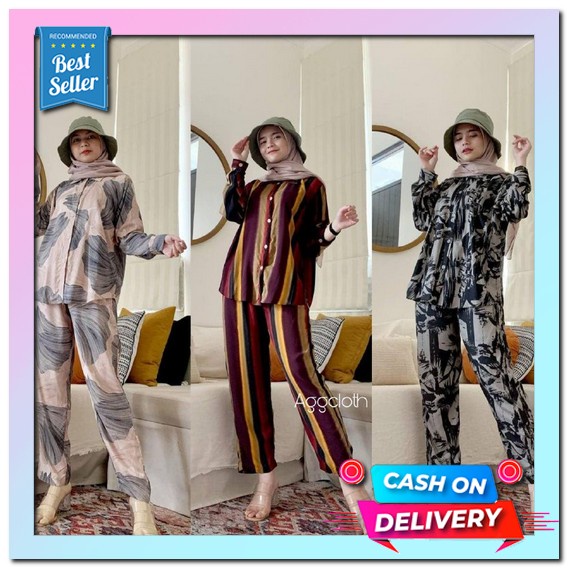 Set Wanita Stelan Wanita Korea Viral Ootd Cewek Setelan Casual Modern Zara Set Jumbo Ld 120Cm One Se