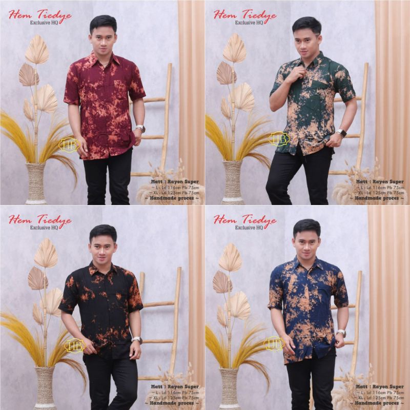 [BISA COD] Setelan Wanita Lengan Panjang One Set Bali Kopi Pecah Robusta Shibori Harga Grosir-Kemeja