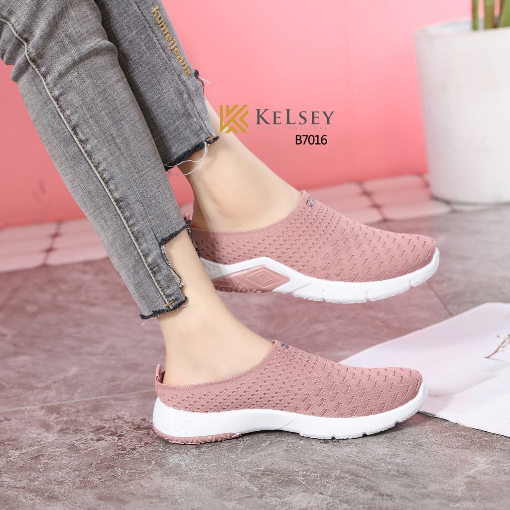 Kelsey Sandals Selop Flyknit Slip On Wanita Kelsey B7016