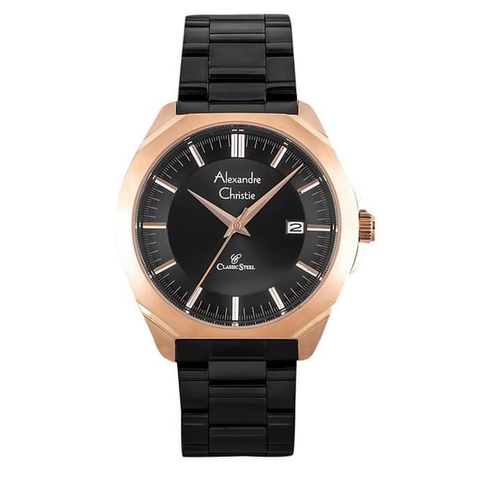 Alexandre Christie Pria AC 8596 MD Hitam Rosegold Original