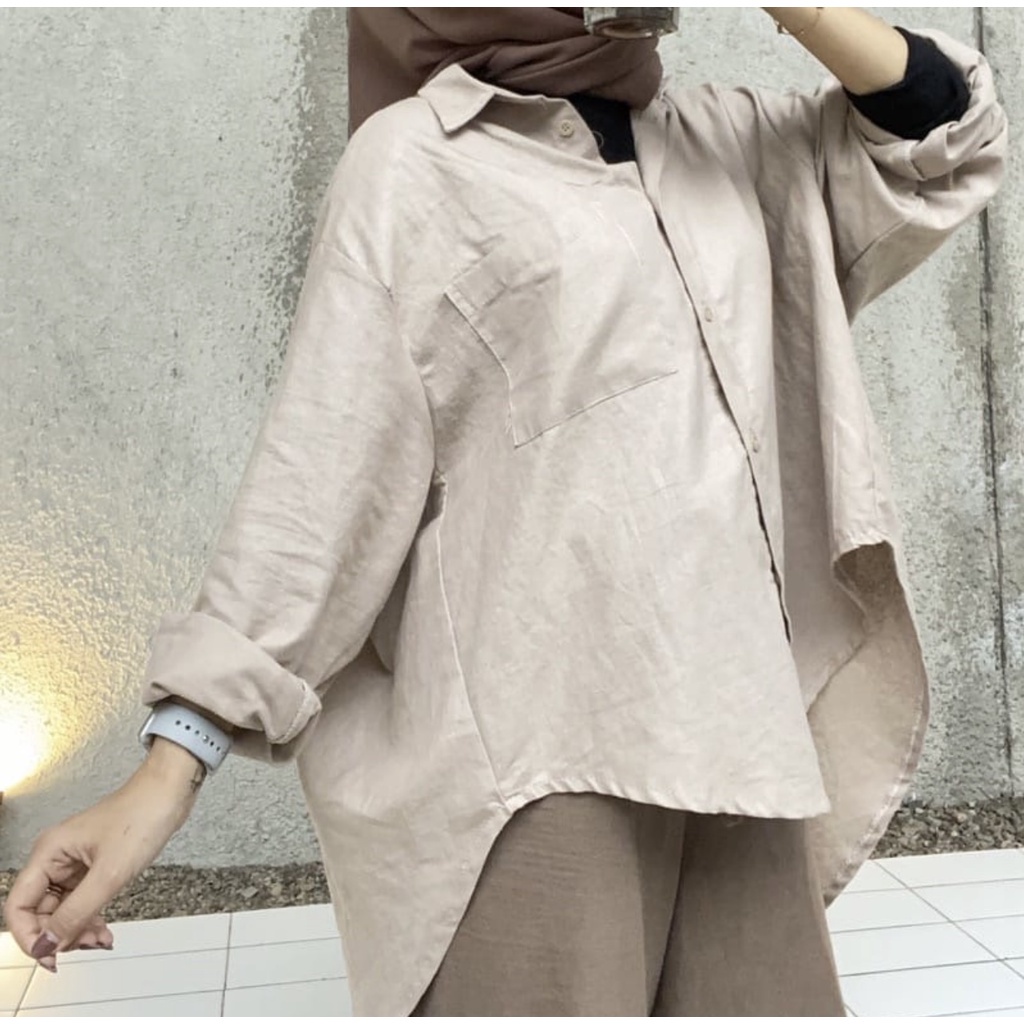 KEMEJA LINEN OVERSIZE / OLIVIA KALEA SHIRT KEMEJA OVERSIZED / KEMEJA WANITA OVERSIZE LINEN PREMIUM