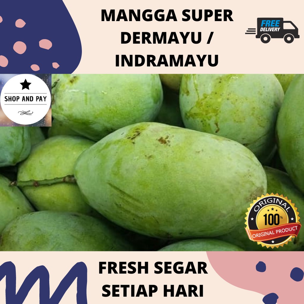 

Buah Mangga Dermayu Indramayu Darmayu Kualitas Super FRESH 100% | 1000gr 1kg