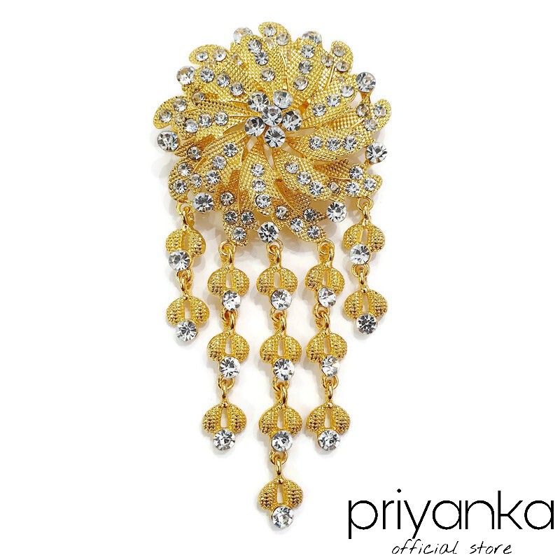 Bros Kebaya Susun Jumbo Flowie/Bros Penganten Bros Manten/Bros Besar/Bros Rumbai-New E - Gold