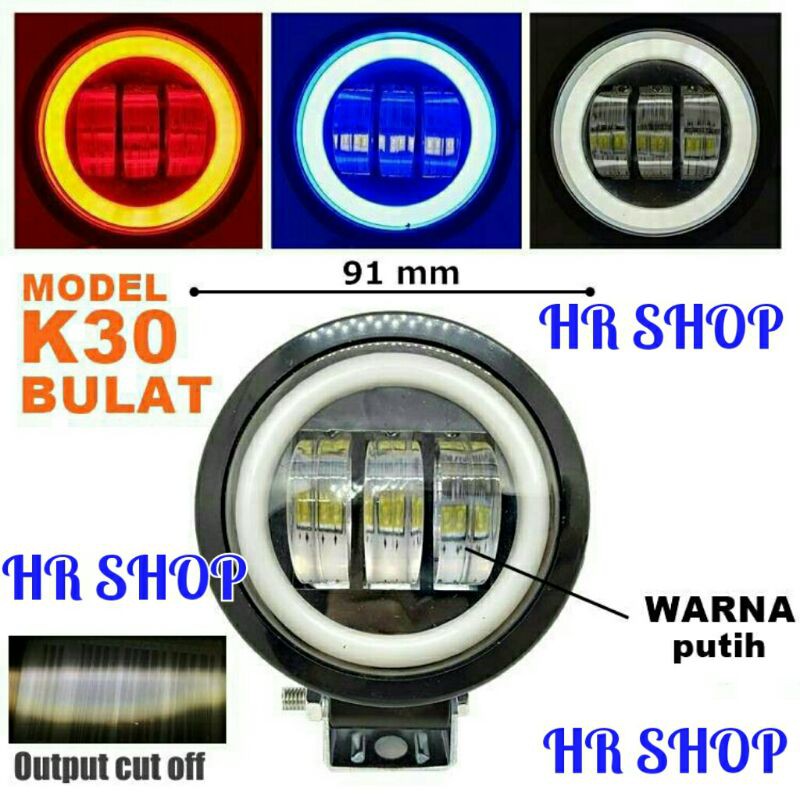 Lampu tembak sorot LED CWL 3 mata lensa 6D 30watt cree