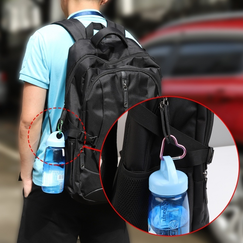 Gantungan Kunci Carabiner Bentuk Hati Bahan Aluminum Warna Acak Untuk Outdoor