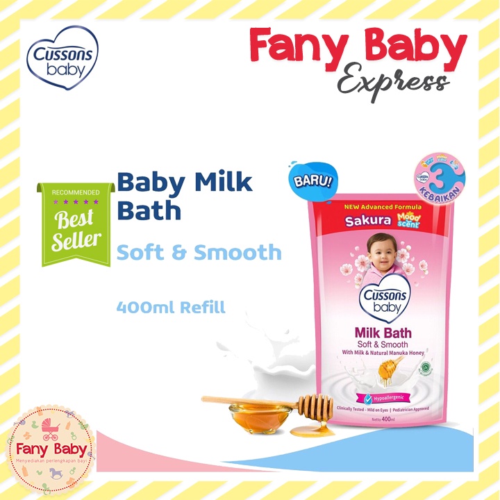 CUSSONS BABY MILK BATH 400ML REFILL