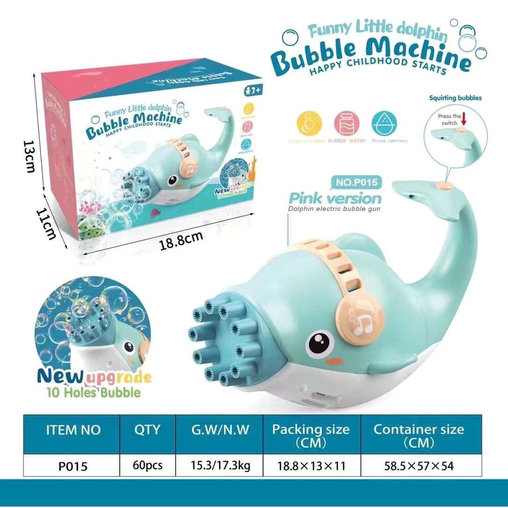 HZ Mainan Pistol Bubble Gun, Bubble Gun Motif Dolphin, Bubble Gun Busa Gelembung