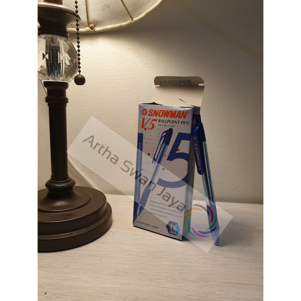 

Pulpen Snowman v5 0.7mm Lusinan Warna Biru