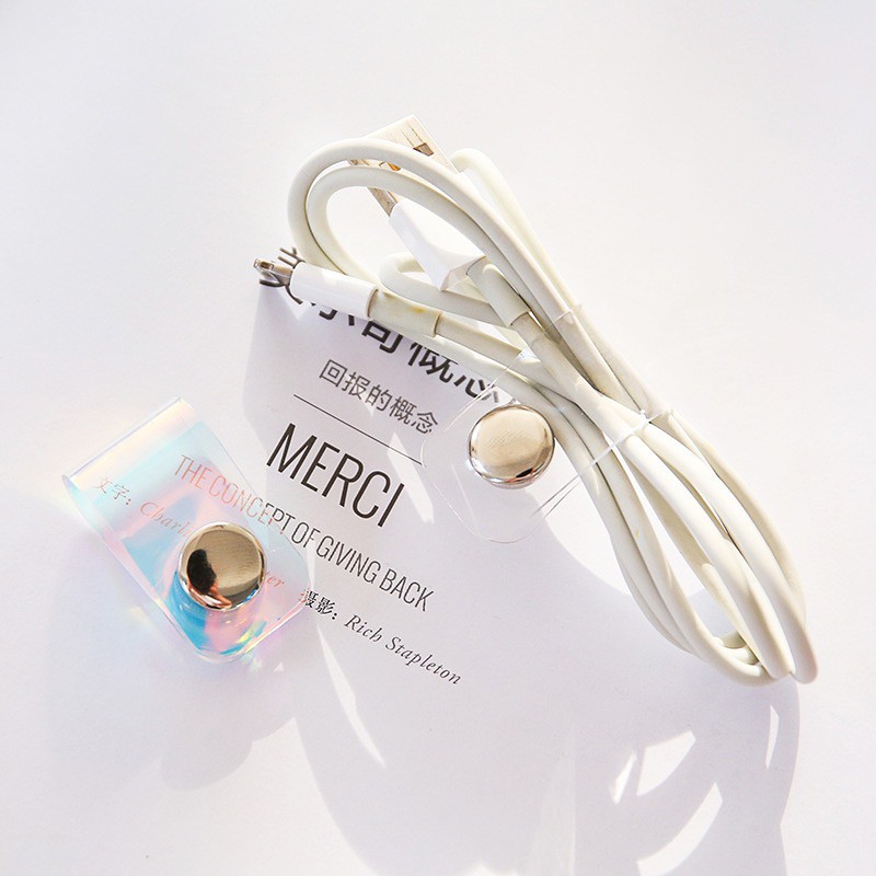 Cable Clip Hologram Pengikat Kabel Klip Penggulung Perapih Charger Organizer