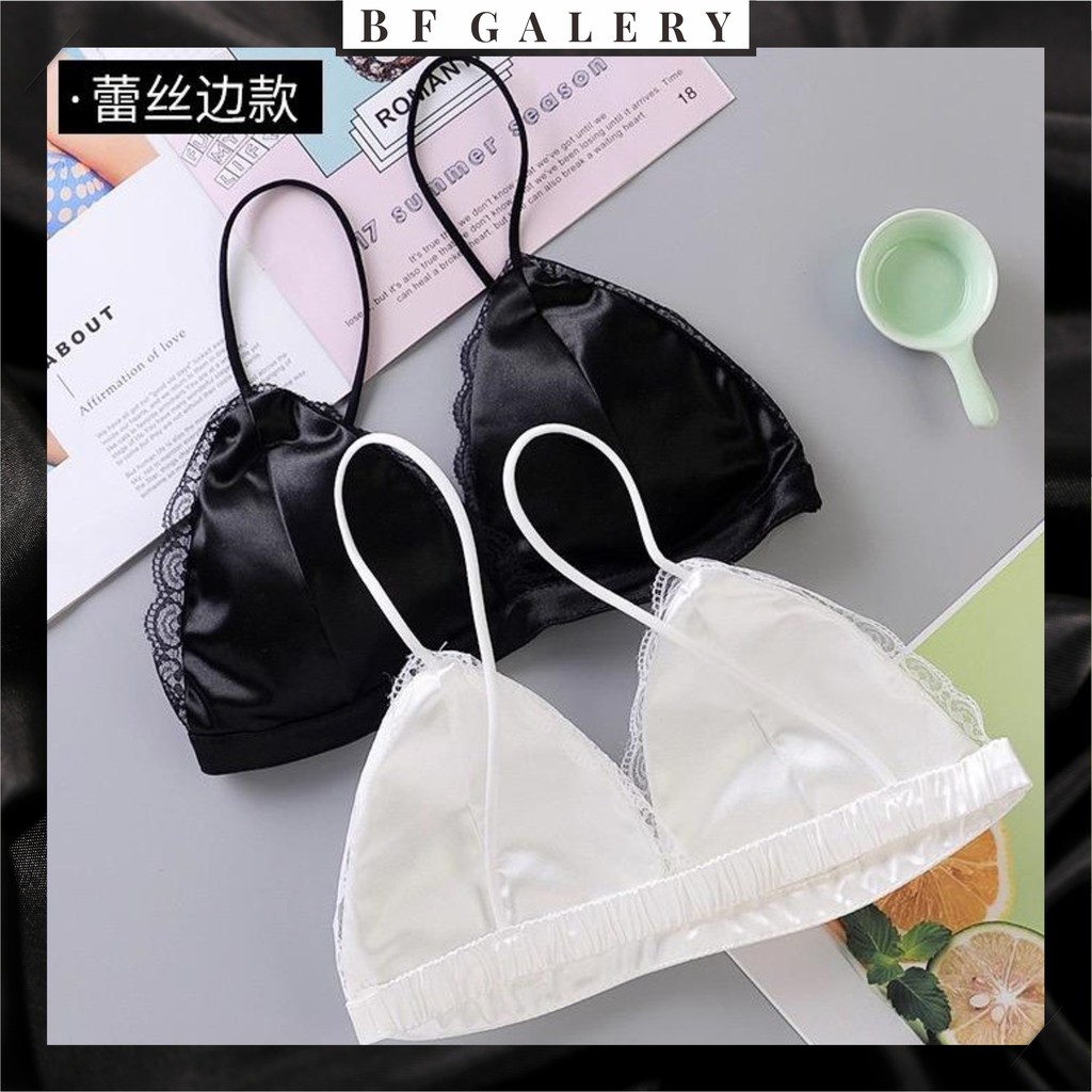 BFU010 Premium Bra Import Wanita Pakaian Dalam Bahan Satin Stylish Bh Wanita Silk Satin Bralette